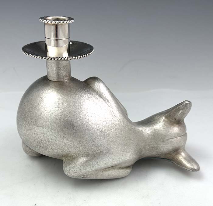 sterling silver dog shape candle holder